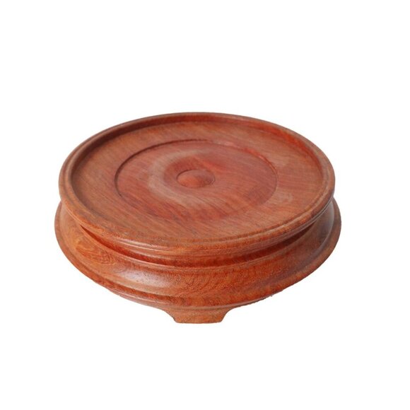 Vintage Cloisonne Large Vase with Wood Stand Hand Painted Floral Enamel - Picture 9 of 9